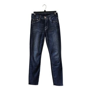 MOTHER The Looker Crop On The Edge Blue High Rise Skinny Jeans 25 Preowned